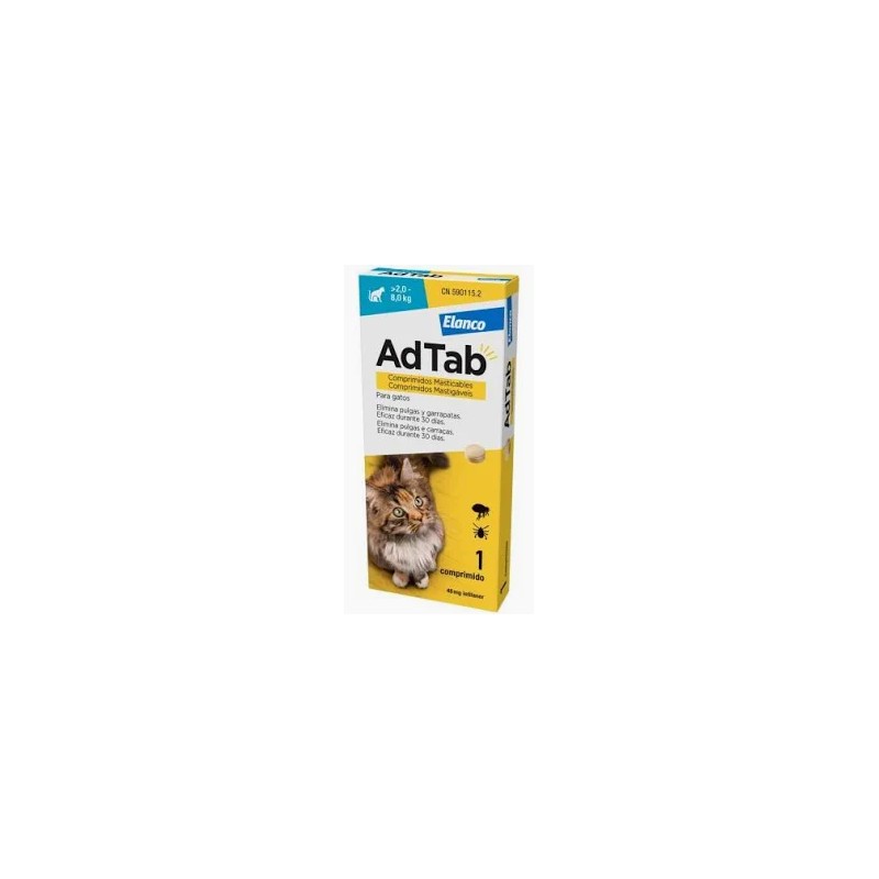 AdTab Gato 12mg 2-8kg 1 Comprimido Mastigável VET