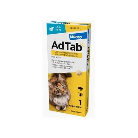 AdTab Gato 12mg 2-8kg 1 Comprimido Mastigável VET