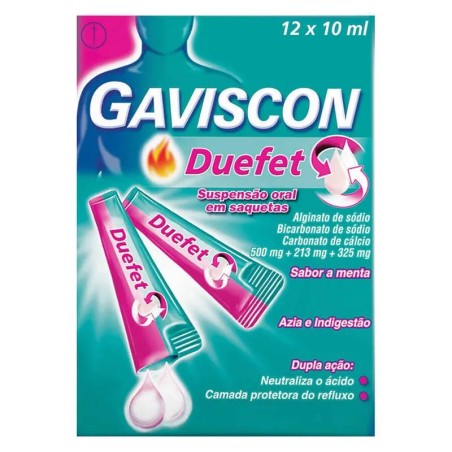 Gaviscon Duefet 10ml x 12 Saquetas