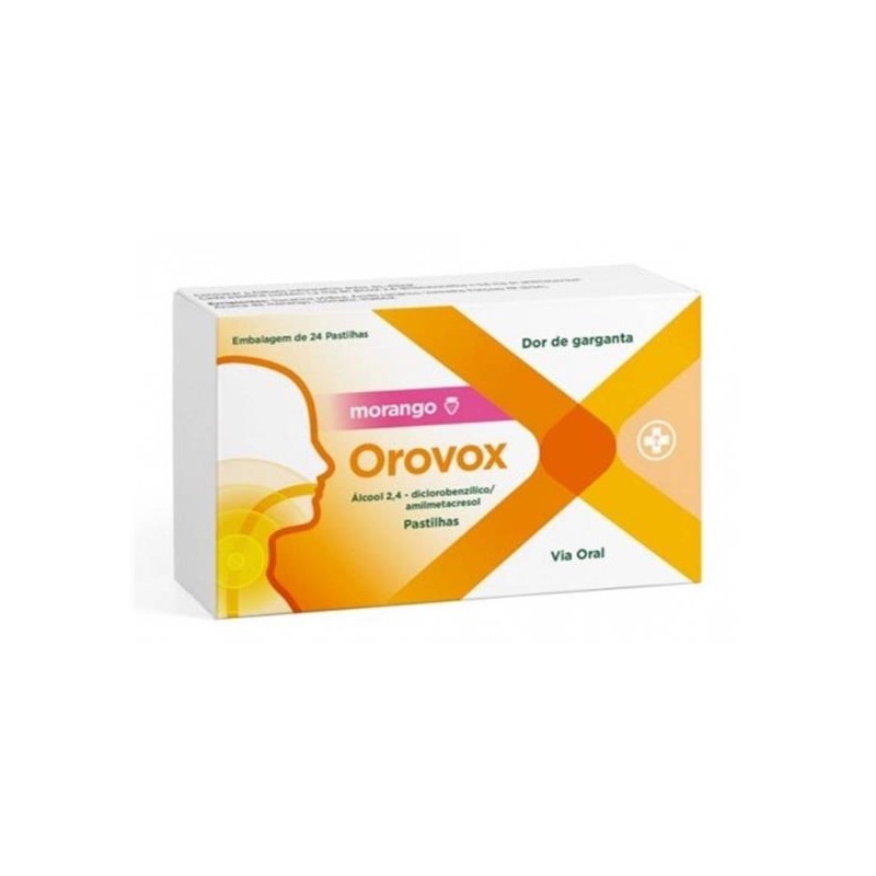 Orovox Morango 1,2/0,6mg 24 pastilhas