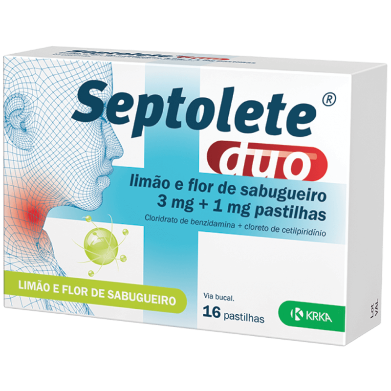 Septolete Duo Limão/Flor De Sabugueiro - 3/1mg (X16 Pastilhas)