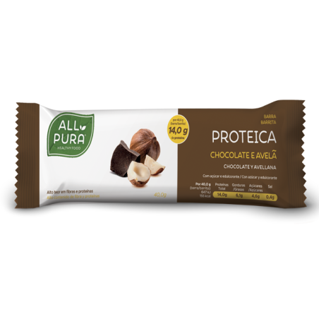 AllPura Barra Proteica Chocolate e Avelã 40g