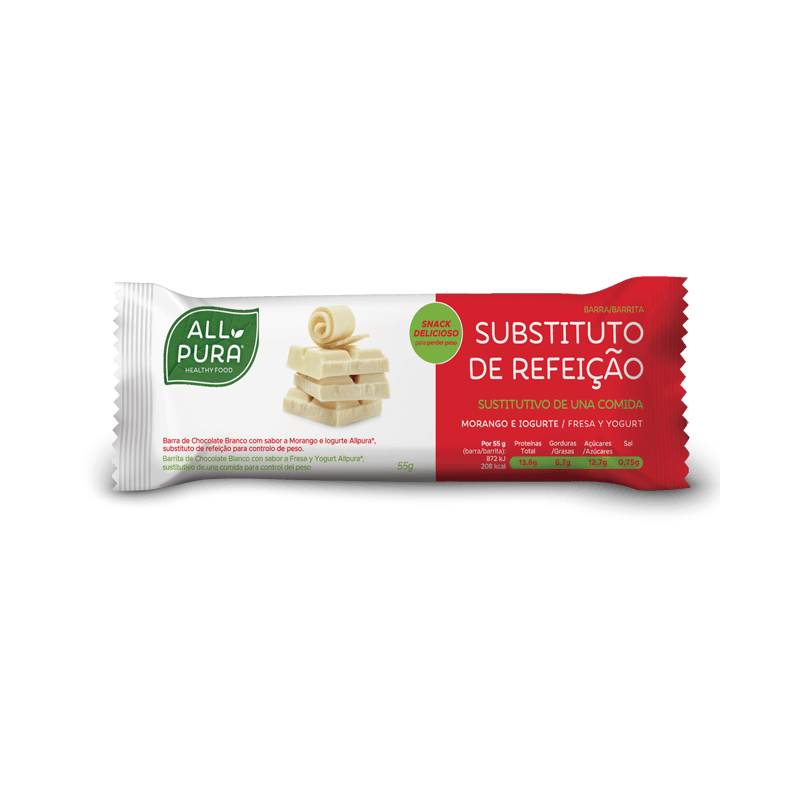 Allpura Barra Substituição Refeição Chocolate Branco 55G