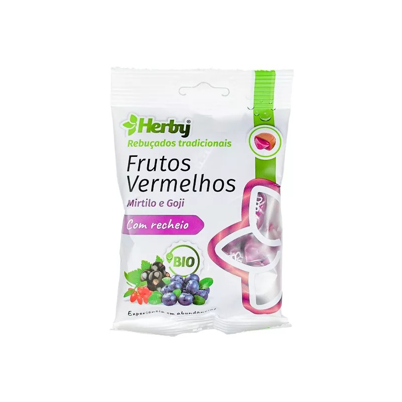 Herby Rebuçados Bio c/recheio Frutos Vermelhos 60g