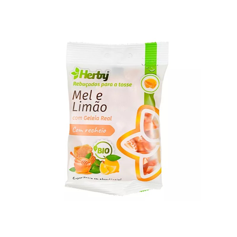 Herby Rebuçados Bio c/recheio Mel Limão 60g